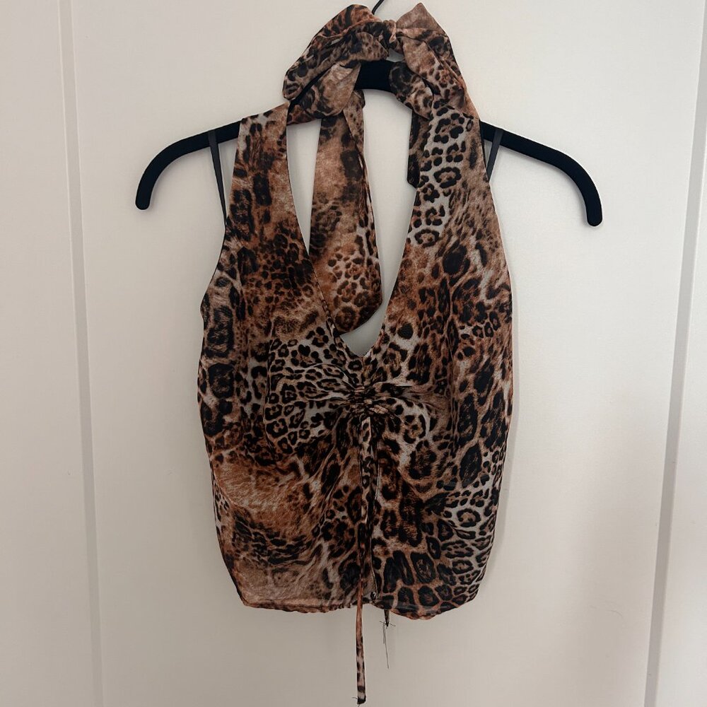 Silence + Noise Adriana Ruched Halter Top